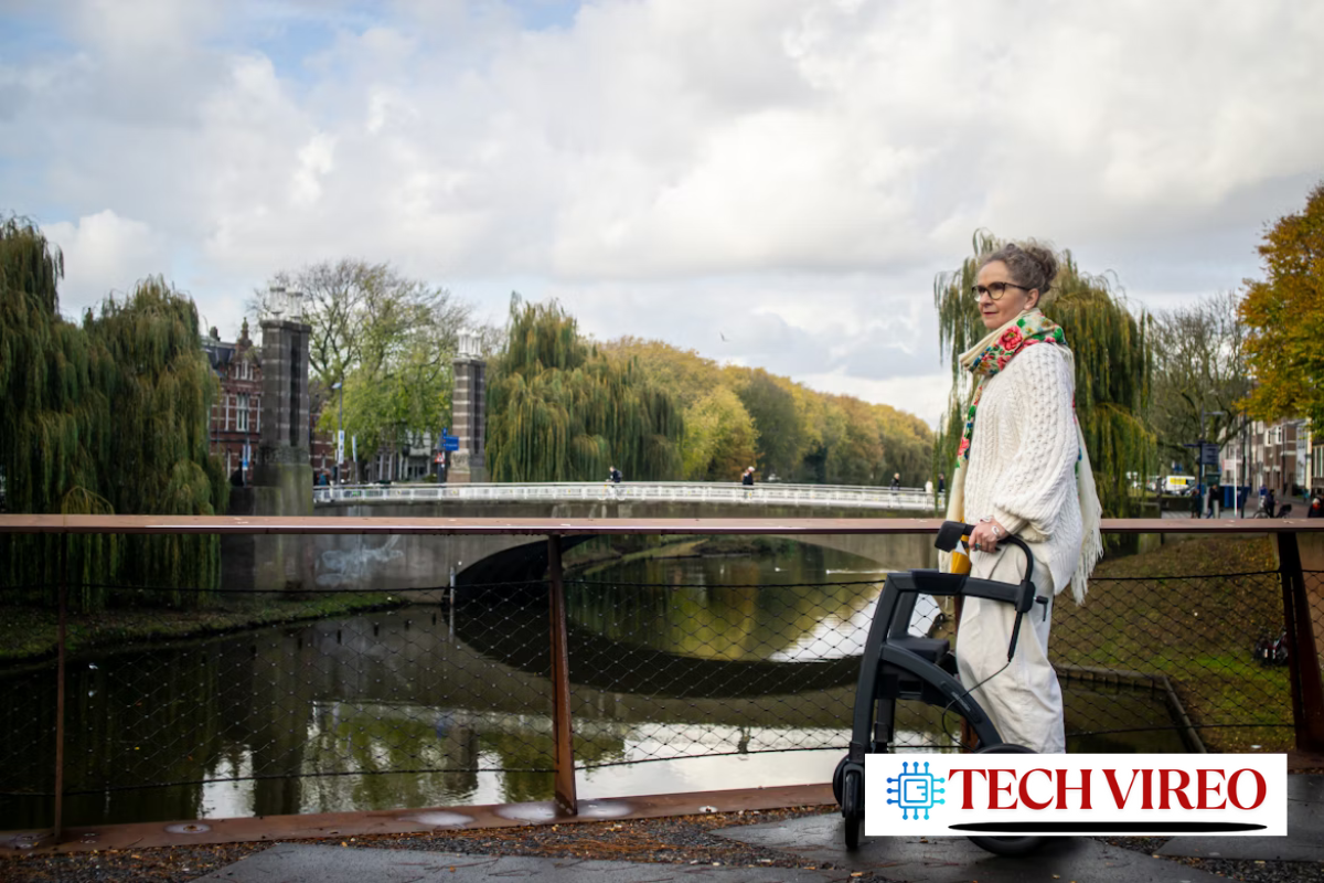 "Woman using a health wearable for stress tracking in 2025"
